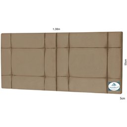 Cabeceira de Cama Casal Box 140cm Estofada Ellegancy Bege - 4