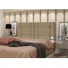 Cabeceira de Cama Casal Box 140cm Estofada Ellegancy Bege - 2