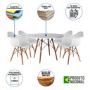 Ver imagem 2 de Mesa de Jantar Redonda Eiffel Eames em Madeira 110cm Branca com 4 Poltronas Brancas