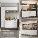 Ver imagem 7 de Armário de Cozinha Completa 165 cm Rustic/Branco Lille Madesa 01