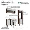 Ver imagem 6 de Armário de Cozinha Completa 165 cm Rustic/Branco Lille Madesa 01