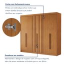 Ver mais imagens de Guarda Roupa Casal 6 Portas 2 Ripadas Portugal 100% MDF Cinamomo Marrom
