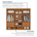 Ver imagem 6 de Guarda Roupa Casal 6 Portas 2 Ripadas Portugal 100% MDF Cinamomo Marrom