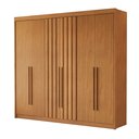 Ver imagem 3 de Guarda Roupa Casal 6 Portas 2 Ripadas Portugal 100% MDF Cinamomo Marrom