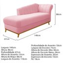 Ver imagem 4 de Kit Diva Recamier Vanessa 140cm Lado Esquerdo e 02 Poltronas Laura Suede - Doce Sonho Móveis RECAMIE
