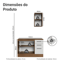 Ver imagem 3 de Conjunto Gabinete para Banheiro 120cm 3 Portas 3 Gavetas Rustic/Branco Agata Madesa 01