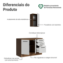 Ver imagem 4 de Conjunto Gabinete para Banheiro 120cm 3 Portas 3 Gavetas Rustic/Branco Agata Madesa 01