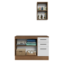Ver imagem 5 de Conjunto Gabinete para Banheiro 120cm 3 Portas 3 Gavetas Rustic/Branco Agata Madesa 01