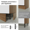 Ver mais imagens de Conjunto Gabinete para Banheiro 120cm 3 Portas 3 Gavetas Rustic/Branco Agata Madesa 01