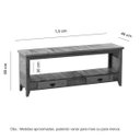 Ver imagem 4 de Rack Aparador para TV Ripado 1,5 m 2 Gavetas Madeira Maciça Natural Mhm