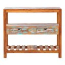 Ver imagem 2 de Aparador Ilha 100cm 2 Gavetas Madeira Demolição Pátina