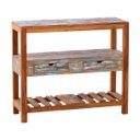 Ver imagem 1 de Aparador Ilha 100cm 2 Gavetas Madeira Demolição Pátina