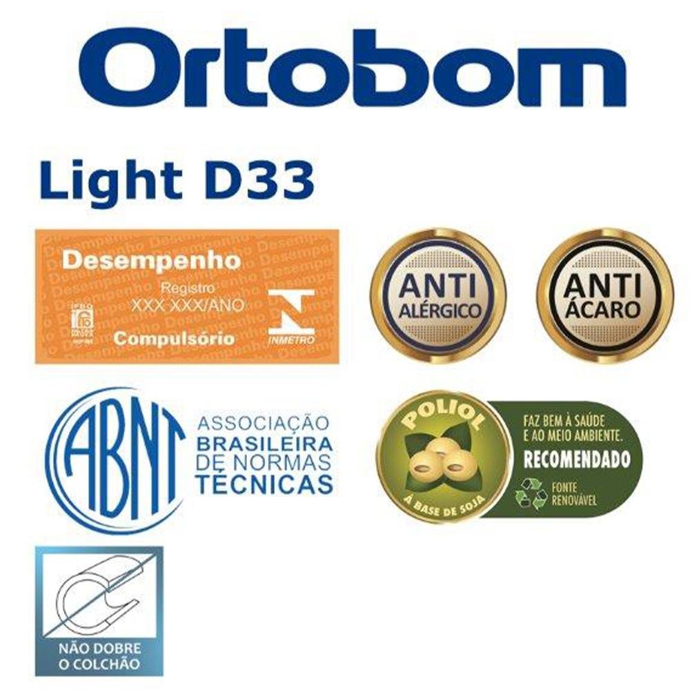 Colchão Queen Ortobom Light Espuma D33 Branco com lateral Azul 158x198x20 - 6