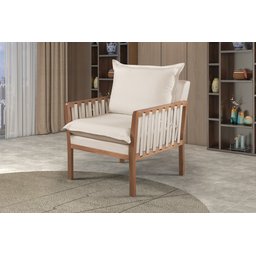 Poltrona Decorativa Jeniffer linho Bege - 2