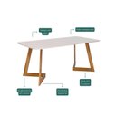 Ver imagem 4 de Mesa para Sala de Jantar 180cm com Vidro Caju Marrom/Off White