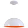 Pendente Meia Lua 37cm Luminária Excelente Branco Brilhante/ Laranjado - 1