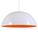 Ver imagem 3 de Pendente Meia Lua 37cm Luminária Excelente Branco Brilhante/ Laranjado