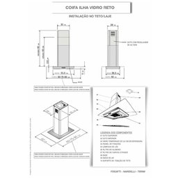 Coifa Terim Ilha Vidro Reto Inox 60 Cm - 4