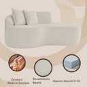 Ver imagem 6 de Sofá Feijão de Canto Curvado Elegante 2 Lugares Bouclé:bouclé Bege