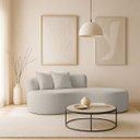 Ver imagem 1 de Sofá Feijão de Canto Curvado Elegante 2 Lugares Bouclé:bouclé Bege