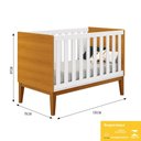 Ver imagem 5 de Jogo de Quarto Infantil Guarda Roupa 2 Portas e Berço Classic Branco/Savana com Pés Amadeirado -
