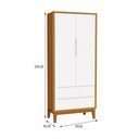 Ver imagem 3 de Jogo de Quarto Infantil Guarda Roupa 2 Portas e Berço Classic Branco/Savana com Pés Amadeirado -