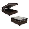 Cama Baú Casal Marrom + Colchão Espuma D28 138x188x8 - 1