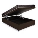 Ver imagem 2 de Cama Baú Casal Marrom + Colchão Espuma D28 138x188x8