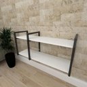 Ver imagem 1 de Mini estante industrial para escritório aço cor preto prateleiras 30cm cor branca modelo ind19bep