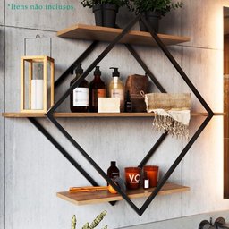 Prateleira Nicho 82 Cm Industrial Losango P1020 Preto Mell Pp Preto Mell - 6