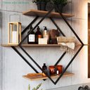 Ver imagem 6 de Prateleira Nicho 82 Cm Industrial Losango P1020 Preto Mell Pp Preto Mell
