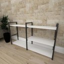 Ver imagem 1 de Mini estante industrial para escritório aço cor preto prateleiras 30 cm cor branca modelo