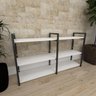 Mini estante industrial para escritório aço cor preto prateleiras 30 cm cor branca modelo - 1