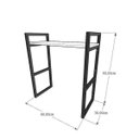 Ver imagem 2 de Aparador Industrial - Aço Preto - MDF 30cm - Madeira Escura - Modelo Ind15Aeapr