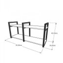 Ver imagem 2 de Aparador Industrial - Aço Preto - Prateleiras 30cm - Branca - Modelo Ind22Bapr