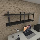 Ver imagem 1 de Prateleira Industrial para Escritório - Aço Preto - MDF 30cm - Modelo Ind05