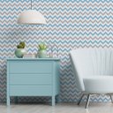 Ver imagem 1 de Papel de Parede Chevron Azul e Cinza Quarto Menino Rolo 3m