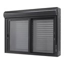 Ver imagem 1 de Janela de Alumínio Preto Vitro Correr 2 Folhas Móveis com Persiana Integrada Cmc Elegance-200lx100a