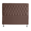 Ver imagem 2 de Kit Estrela Cabeceira de Cama Box e Calçadeira Baú Pés Palito Botão Cristal King 195 Cm Suede Rosê e