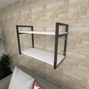 Ver imagem 1 de Prateleira industrial para Sala aço cor preto prateleiras 30cm modelo ind01