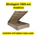 Ver imagem 4 de Box Baú Casal Blindado na Chapa de Madeira - Diversas Cores (188x138x42): Corino Bege