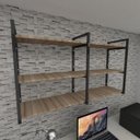 Ver imagem 1 de Prateleira Industrial para Escritório Aço Cor Preto Mdf 30cm Modelo Ind11