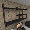 Prateleira Industrial para Escritório - Aço Preto - MDF 30cm - Modelo Ind14 - 1