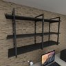 Prateleira Industrial para Escritório - Aço Preto - MDF 30cm - Modelo Ind12 - 2