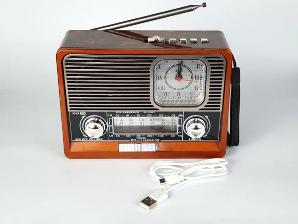 Rádio Retro Antigo Vintage Am FM Bluetooth Qualidade Barato - 5