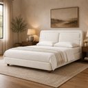 Ver imagem 1 de Cama Japonesa com Cabeceira Seo Yun Casal Facto Off White - Sallar Home