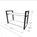 Ver imagem 2 de Mesa lateral sofá industrial aço cor preto prateleiras 30 cm cor branca modelo ind01bml