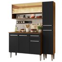 Ver imagem 3 de Armário de Cozinha Compacta 137cm Rustic/Preto Emilly Art Madesa 04