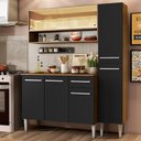 Ver imagem 1 de Armário de Cozinha Compacta 137cm Rustic/Preto Emilly Art Madesa 04