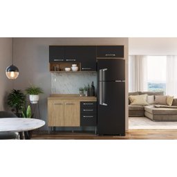 Cozinha Compacta Bélgica 4 Peças A3092 Mel/grafite Casa Mia - 1